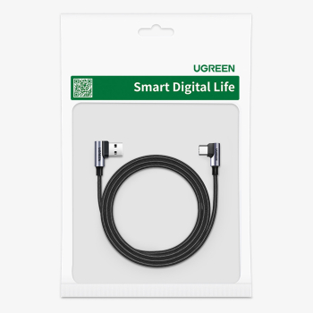 Kabel przewód kątowy USB-C - USB 2.0 480Mb/s 3A 3m czarny