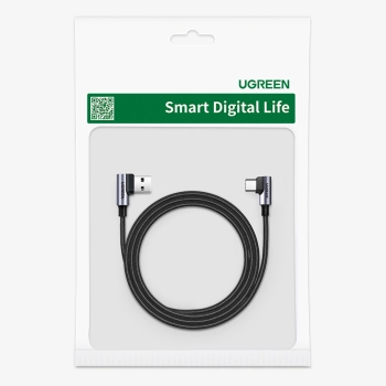Kabel przewód kątowy USB-C - USB 2.0 480Mb/s 3A 3m czarny
