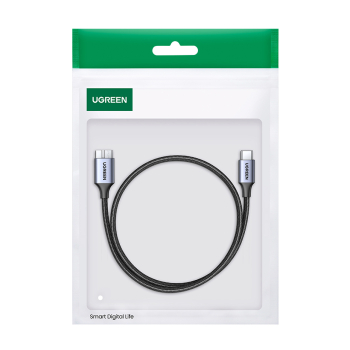 Kabel przewód do dysku SSD USB-C - micro USB-B 3.0 5Gb/s 3A 1m szary