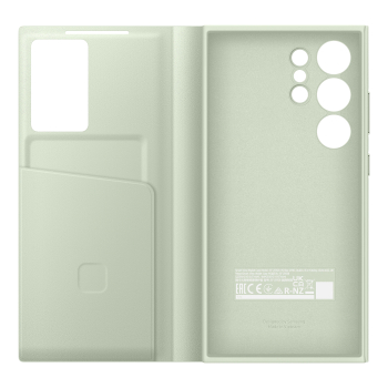 Oryginalne etui pokrowiec do Samsung Galaxy S24 Ultra kieszeń na kartę Smart View Wallet jasnozielone