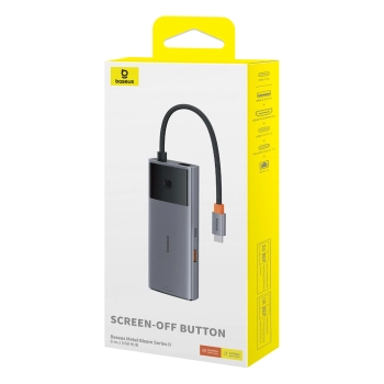 6w1 HUB Adapter USB-C do USB-A / USB-C / PD / HDMI / RJ-45 czarny