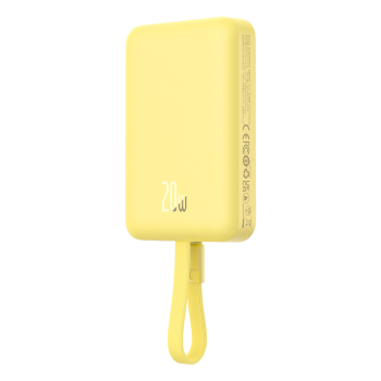 Mini Powerbank MagSafe 10000mAh 20W z kablem Lightning do iPhone 0.3m żółty