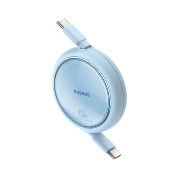 Kabel przewód wysuwany zwijany USB-C 100W Free2Draw Mini 1m niebieski