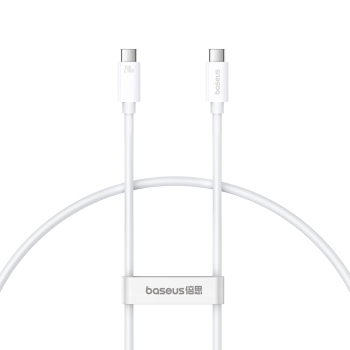 Kabel przewód USB-C - USB-C 240W PD 8K 60Hz 40Gb/s 1m biały