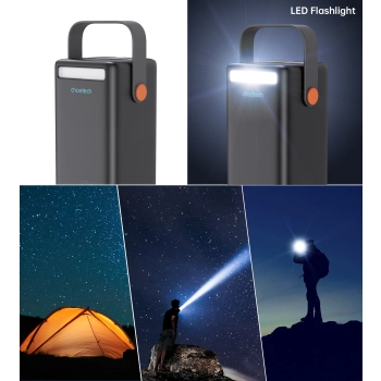Mini stacja zasilania powerbank 50000mAh USB-A USB-C microUSB 65W czarna