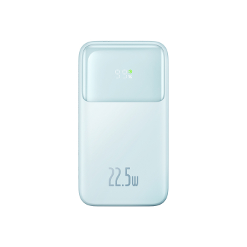 Powerbank z wyświetlaczem 10000mAh 22.5W Comet Series + kabel USB-A - USB-C 0.3m niebieski