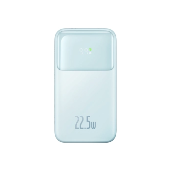 Powerbank z wyświetlaczem 10000mAh 22.5W Comet Series + kabel USB-A - USB-C 0.3m niebieski