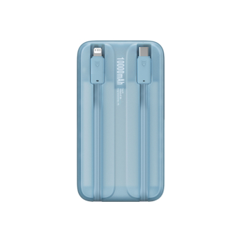 Powerbank z wyświetlaczem 10000mAh 22.5W Comet Series + kabel USB-A - USB-C 0.3m niebieski