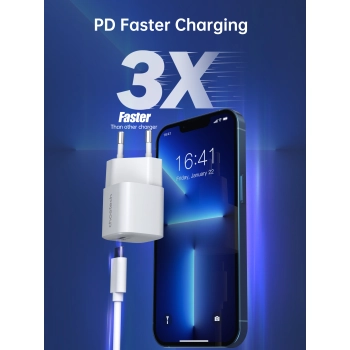 Ładowarka sieciowa GaN USB-C PD 30W biała