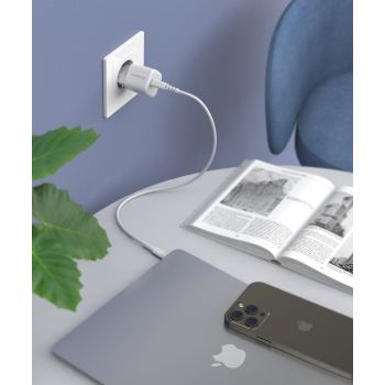 Ładowarka sieciowa GaN USB-C PD 30W biała