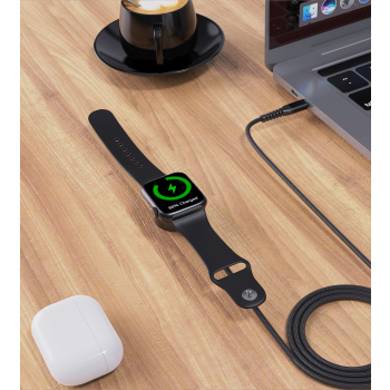 Ładowarka indukcyjna 5W do Apple Watch + kabel USB-C czarna