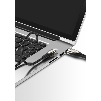 Kabel przewód USB-A - microUSB 3A wskaźnik ładowania 1.2m czarny