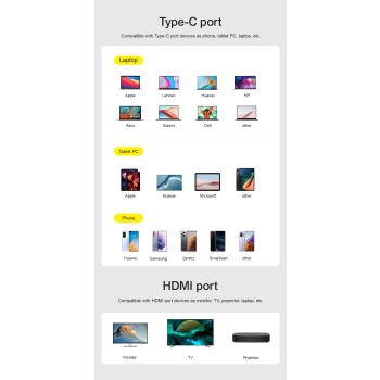 Kabel przewód kątowy USB-C - HDMI 4K 60Hz 2m szary