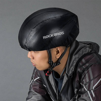 Pokrowiec przeciwdeszczowy na kask rowerowy czarny
