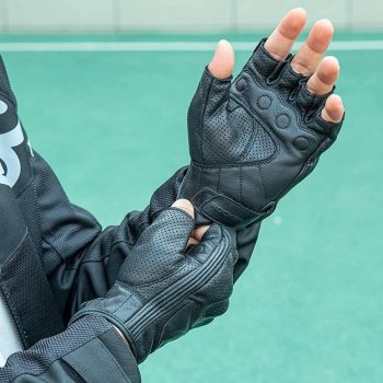 Rękawiczki motocyklowe bez palców z ochroną kostek rozmiar L czarne