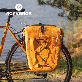 Torba rowerowa wodoodporna na bagażnik regulowana 25-32L pomarańczowa