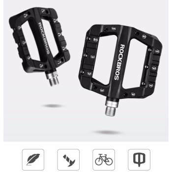 Zestaw pedałów rowerowych MTB atntypoślizgowe nylon i stal czarny
