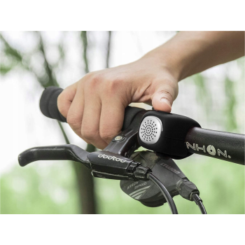 Dzwonek rowerowy elektroniczny w obudowie silikonowej - czarny