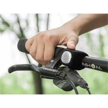 Dzwonek rowerowy elektroniczny w obudowie silikonowej - czarny