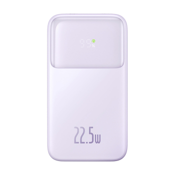 Powerbank z wyświetlaczem 10000mAh 22.5W + kabel USB-A / USB-C fioletowy