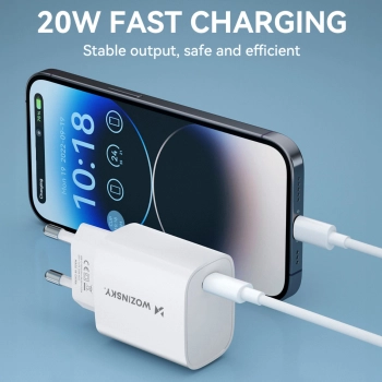 Ładowarka sieciowa 20W USB-C 100-240V biała