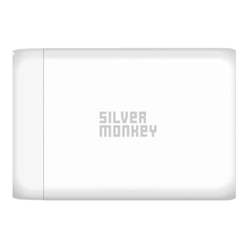 Ładowarka sieciowa GaN 130W z kablem zasilającym 3xUSB-C PD USB-A QC 3.0 biała