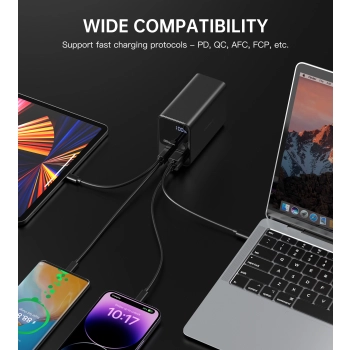 Powerbank stacja zasilania 27000 mAh 2x USB-A 2x USB-C 100W - czarny