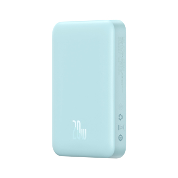 Powerbank indukcyjny Magnetic Mini 10000 mAh 20W + kabel USB-C - niebieski