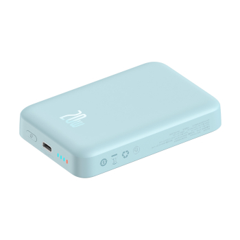 Powerbank indukcyjny Magnetic Mini 10000 mAh 20W + kabel USB-C - niebieski