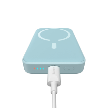 Powerbank indukcyjny Magnetic Mini 10000 mAh 20W + kabel USB-C - niebieski