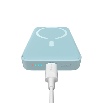 Powerbank indukcyjny Magnetic Mini 10000 mAh 20W + kabel USB-C - niebieski
