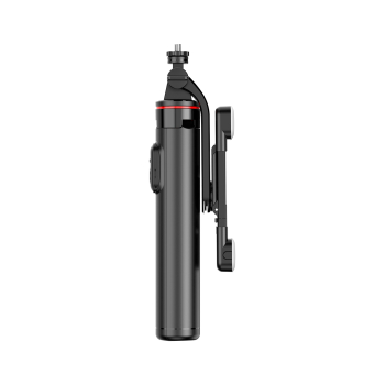 Selfie stick teleskopowy z pilotem + 2x lampka LED stojak tripod na telefon 1.3m - czarny