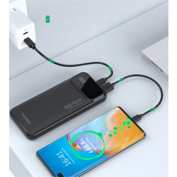 Powerbank 10000 mAh 22.5W PD USB-A USB-C - czarny
