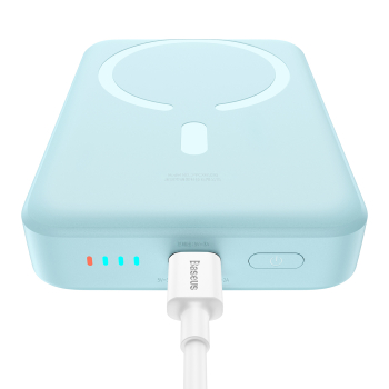 Powerbank indukcyjny Magnetic Mini 10000 mAh 30W + kabel USB-C - niebieski