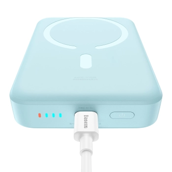 Powerbank indukcyjny Magnetic Mini 10000 mAh 30W + kabel USB-C - niebieski