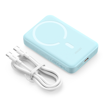 Powerbank indukcyjny Magnetic Mini 10000 mAh 30W + kabel USB-C - niebieski