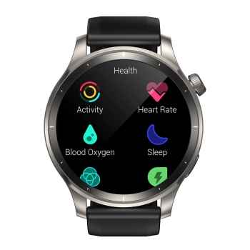 Smartwatch okrągły Venture Series z opcją odbierania połączeń + srebrna bransoleta - szary