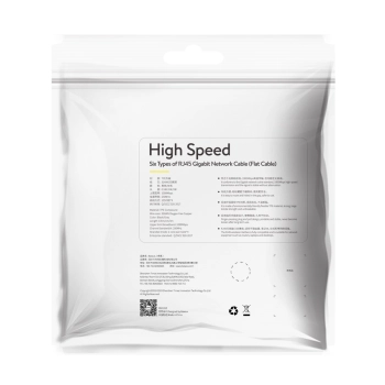 Kabel sieciowy RJ45 płaski High Speed Ethernet CAT6 0.5m - czarny