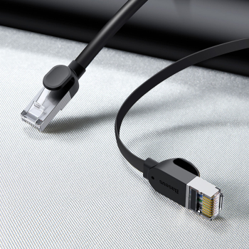 Kabel sieciowy RJ45 płaski High Speed Ethernet CAT6 3m - czarny