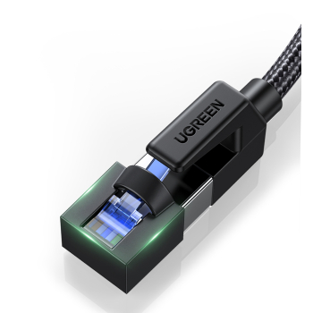 Kabel sieciowy patchcord Ethernet RJ45 Cat8 miedziany rdzeń 1.5m - czarny