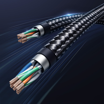 Kabel sieciowy patchcord Ethernet RJ45 Cat8 miedziany rdzeń 1.5m - czarny