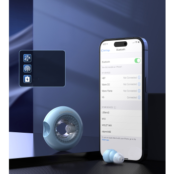 Słuchawki bezprzewodowe TWS Bluetooth 5.3 LightAura VocalSound - niebieskie