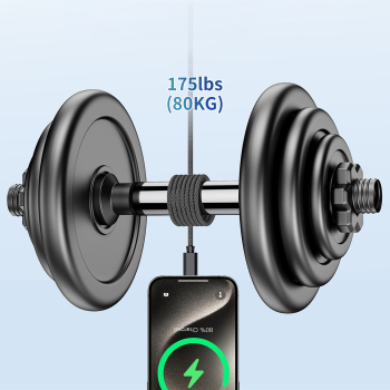 Kabel przewód USB-C 240W PD 3.1 z organizerem magnetycznym 1.2m - czarny