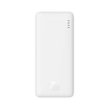 Powerbank Airpow 20W 10000mAh z kablem USB-A - USB-C 30cm - biały