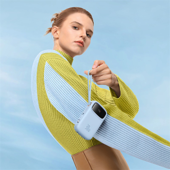 Power bank 10000mAh QPow 2 30W z wbudowanymi kablami USB-C - niebieski