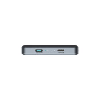 Powerbank Pro 10000mAh ultracienki magnetyczny PD 20W USB-C Lightning - szary