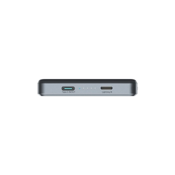 Powerbank Pro 10000mAh ultracienki magnetyczny PD 20W USB-C Lightning - szary