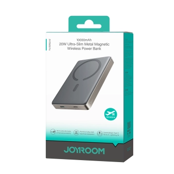 Powerbank Pro 10000mAh ultracienki magnetyczny PD 20W USB-C Lightning - tytanowy