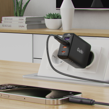 Kabel przewód elastyczny w oplocie USB-A - USB-C 3A 1.2m - czarny