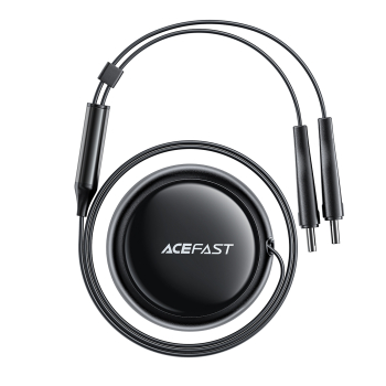 Ładowarka samochodowa B13 53W USB-A + 2 kable rozwijane USB-C - czarna